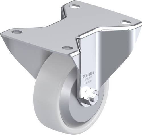 Blickle Bockrolle BK-PO 100R-3-FA in Weiß und Grau mit 100mm Rad-Durchmesser und 280kg Tragfähigkeit - Bild 1