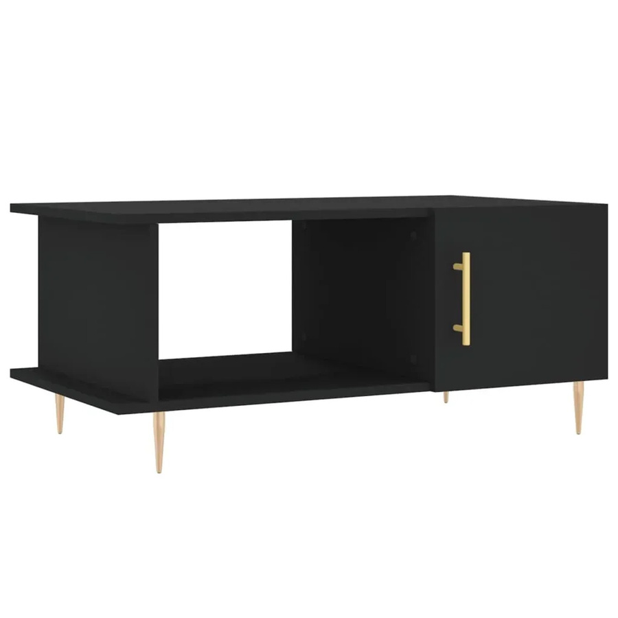 vidaXL Couchtisch Schwarz aus Holzwerkstoff und Eisen, B/T/H: 90 x 50 x 40 cm - Bild 2