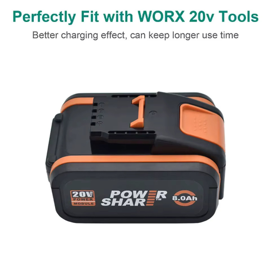 Worx Original 20V Lithium-Ionen-Akku 8000mAh für Elektro- und Gartenwerkzeuge WA3553 WA3551 WA3553.1 WA3570 - Bild 2