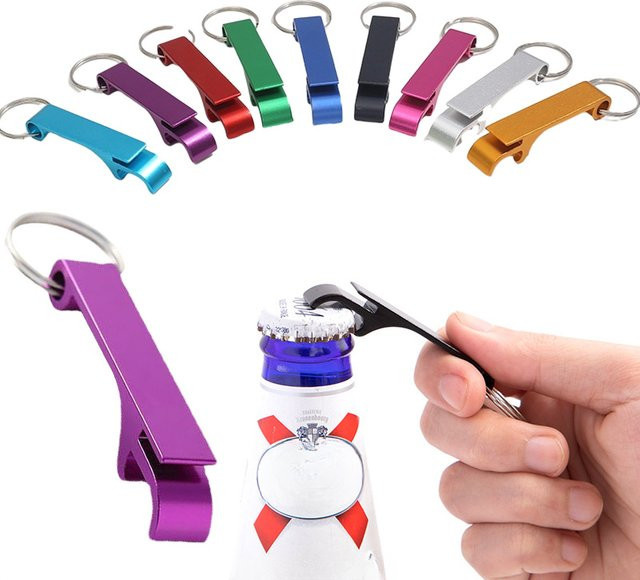 5 Stück VIE LENTE Flaschenöffner Schlüsselanhänger aus Aluminium in Multicolor - Bild 1