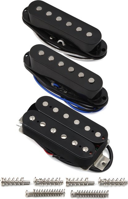 FLEOR 3-teiliges E-Gitarren-Tonabnehmer-Set aus Alnico 5, Single Coil und Humbucker Pickup, Schwarz, 5K+5K+14K - Bild 1