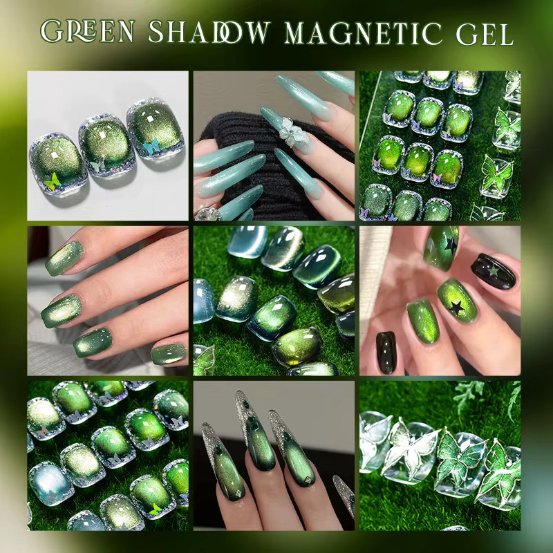MEET ACROSS Green Shadow Magnetischer Gel-Nagellack, 7 ml, Schimmernd - Bild 4