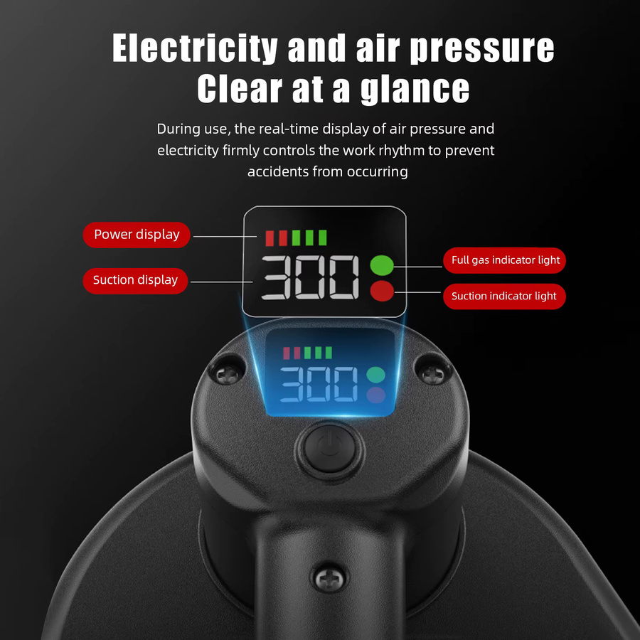 Industrieller elektrischer Vakuum-Saugnapf von TKKEACE in Schwarz mit 3600 mAh Akku für eine Traglast von 300 kg zum Heben von Granit, Fliesen, Glas, Holz und Stein - Bild 3