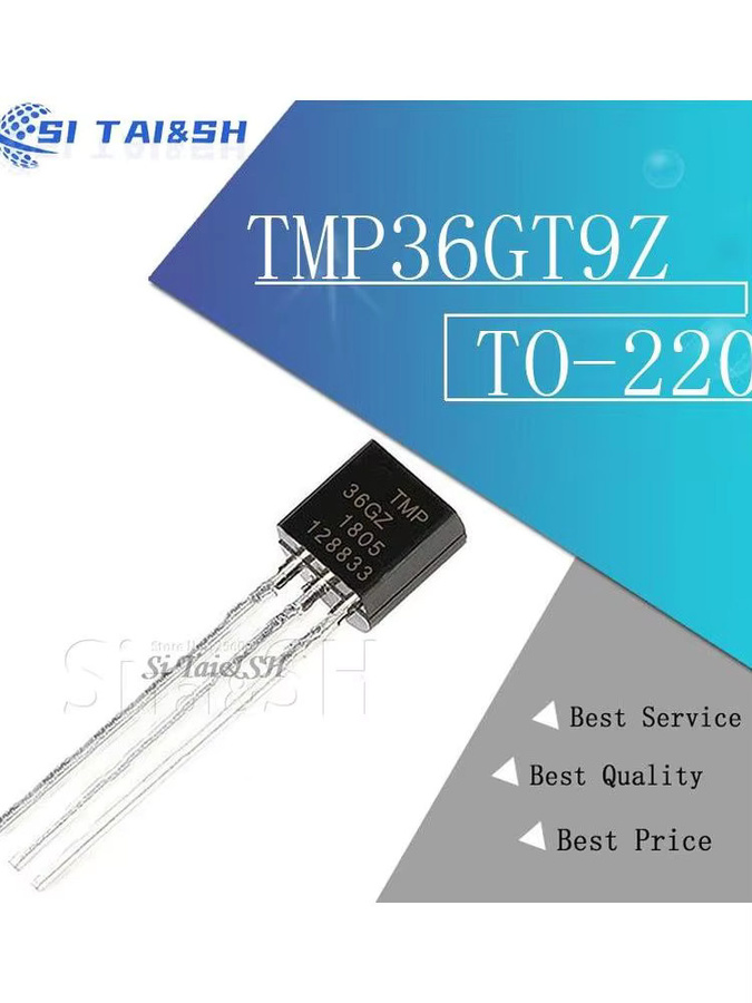 5 Stück TMP36GT9Z TO-92 Temperatursensoren von Si Tai&SH in Schwarz - Bild 2