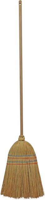 Bürstenmann Reisstrohbesen aus Holz in Beige mit 4-Naht-Verarbeitung - Bild 1