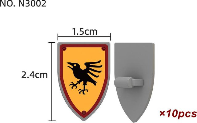 Mittelalterlicher Burg Schwarz Adler Drachen Schild, Baustein Spielzeug, 10-teiliges Set, ab 6 Jahren - Bild 1