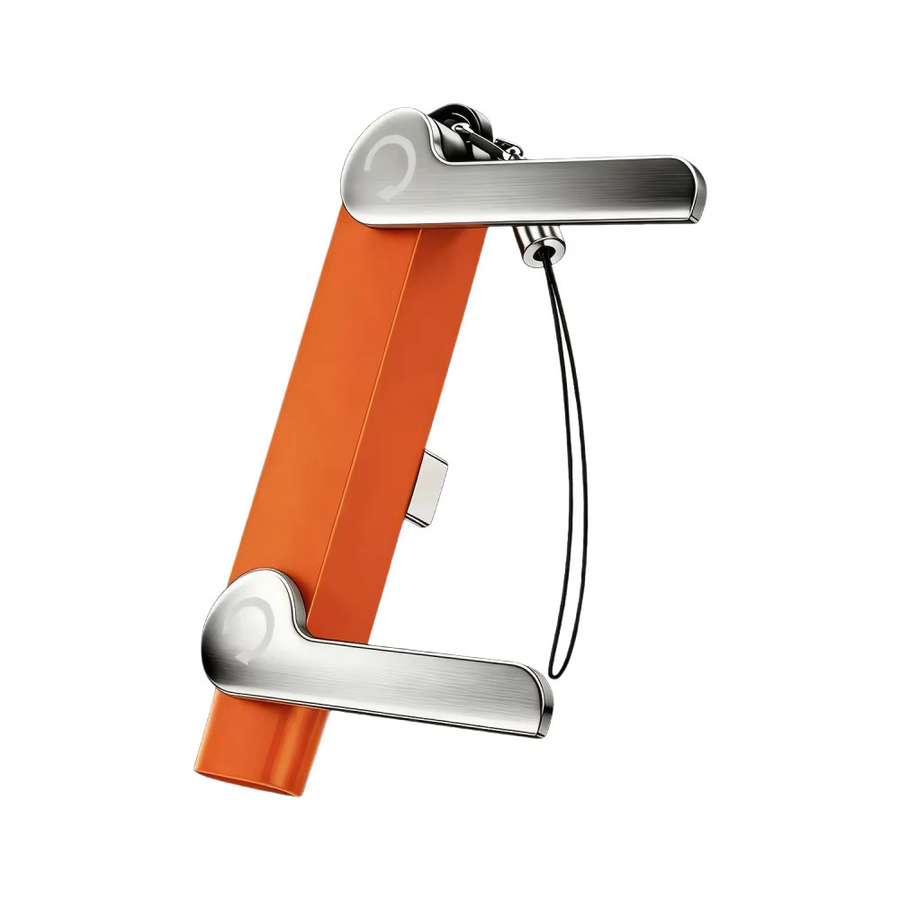 USB-C Schnellladeadapter 240W mit klappbarem Halter und OTG-Funktion, USB-C-Stecker auf USB-C-Buchse, Schwarz und Orange - Bild 1