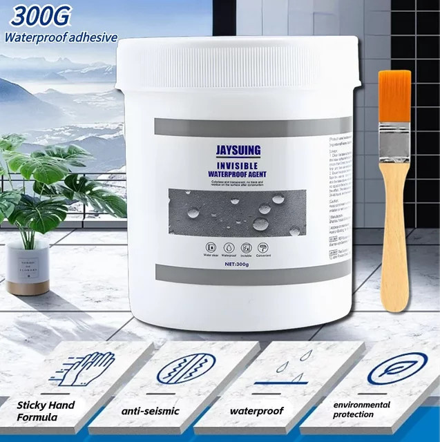 Wasserdichtes Dichtmittel Transparent als Unsichtbare Reparatur-Paste inklusive Pinsel für Haus, Dach und Badezimmer - Bild 1