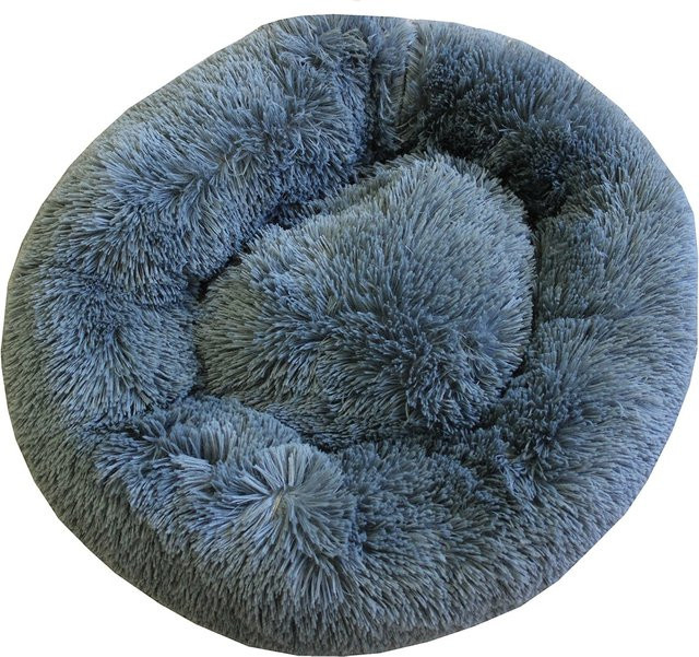 Flauschiges HTI-Living Hundebett Donut aus Mikrofaser in Grau mit erhöhtem Rand und rutschfester Unterseite, Durchmesser: 60 cm - Bild 1