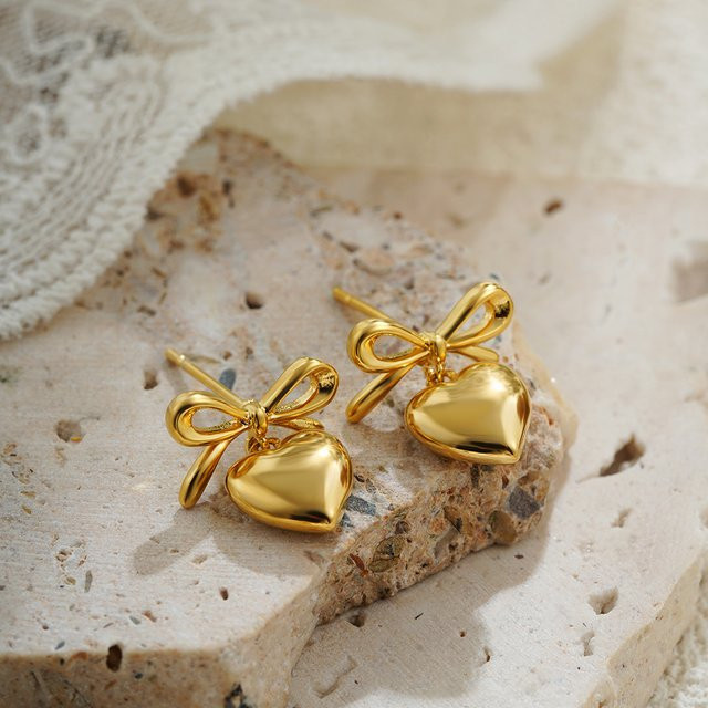 Erpels Ohrringe, Schmetterlingsknoten, Edelstahl, Damen - Bild 1