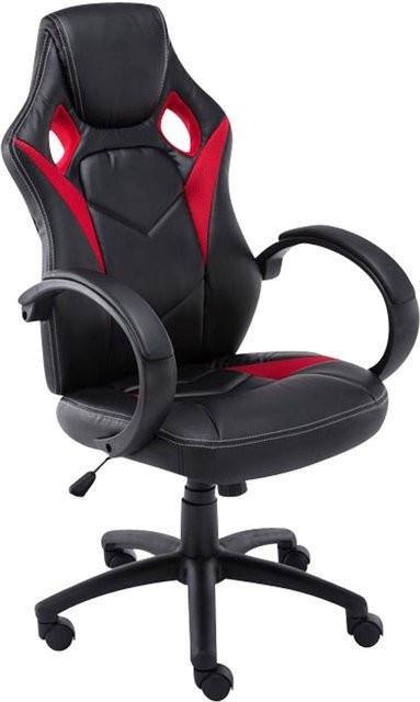 TPFLiving Racing Bürostuhl Magna Gaming Chair in Rot/Schwarz mit Armlehnen und Rollen - Bild 1