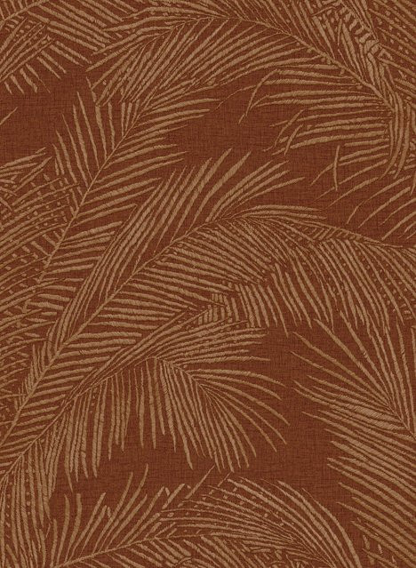 Arte International Wallpaper Maui Garnet in Braun mit floralem und ethnischem Design - Bild 1