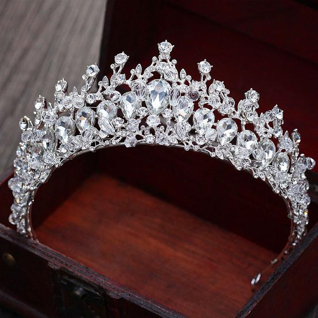 Wucifang Jewelry Brautkrone, Edelstahl, Silber, Kristall, Damen - Bild 1