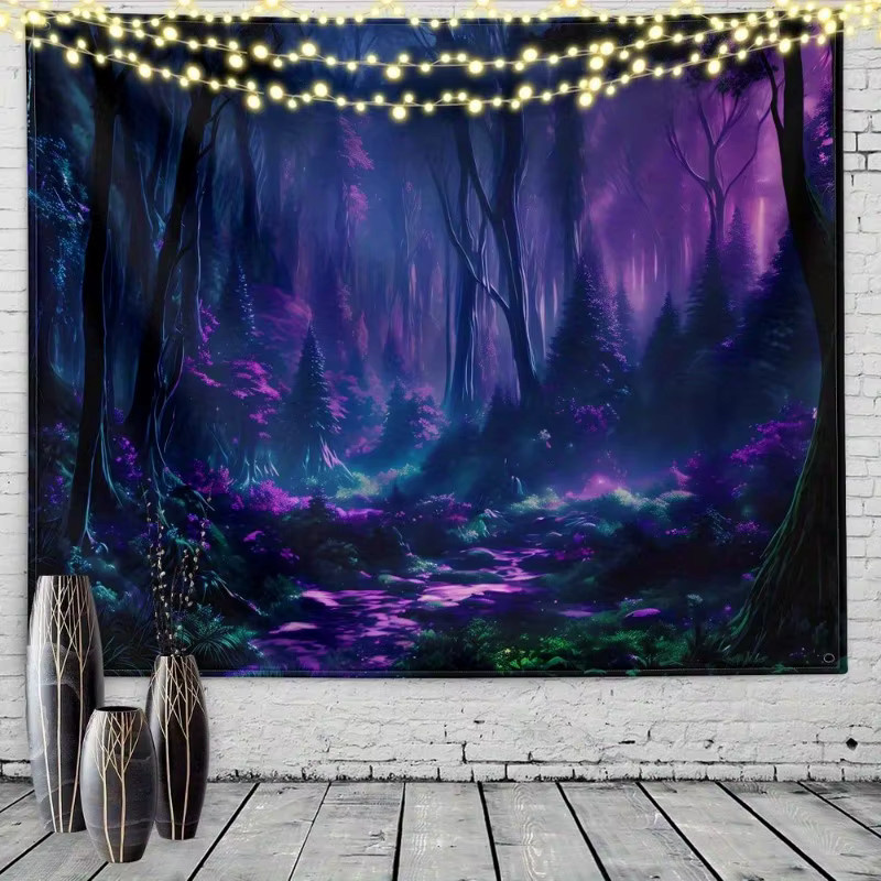 VIKAMA Wandteppich Secret Violet Forest in Lila mit Fantasy-Pergament-Design, Breite: 60 cm, Höhe: 40 cm - Bild 2