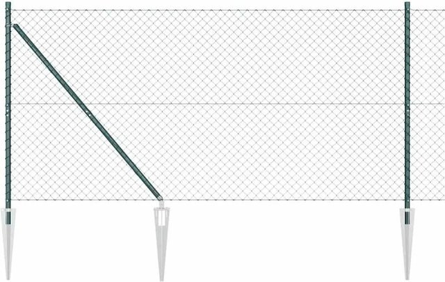 vidaXL Zaunpfosten aus Stahl und PVC in Grün, Höhe: 120 cm, Breite: 4 cm, Tiefe: 4 cm - Bild 1
