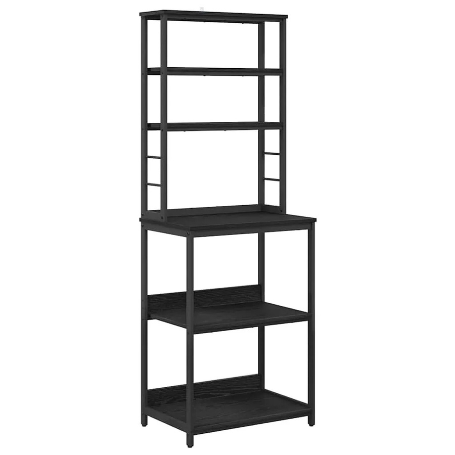 vidaXL Küchenregal in Schwarz und Eichen-Optik im Industrial Design, B/T/H: 60 x 40 x 168 cm - Bild 2