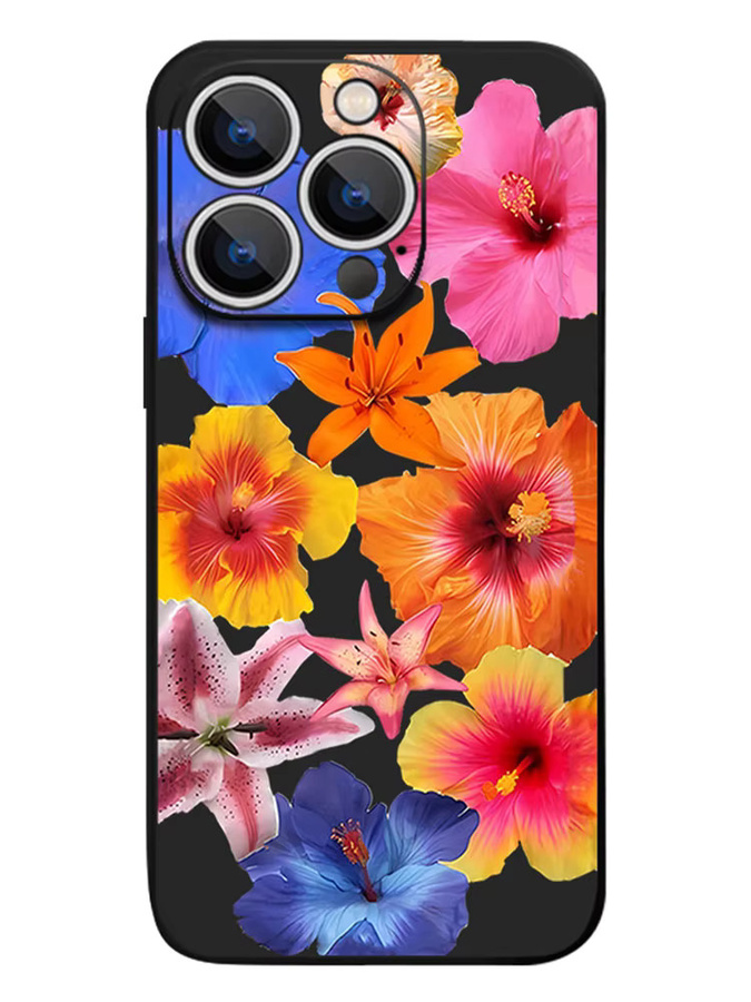 YISHANGOU Magnetische Handyhülle mit buntem Blumenmuster für iPhone 11 bis iPhone 17 Pro Max, Soft TPU Cover in Multicolour und Schwarz - Bild 5