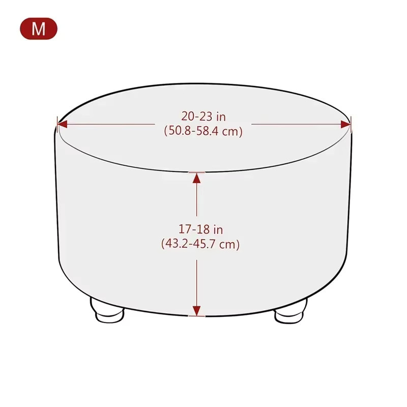 Yupartex Ottoman-Hockerbezug aus weichem Samt in Plain für runde Fußhocker - Bild 1