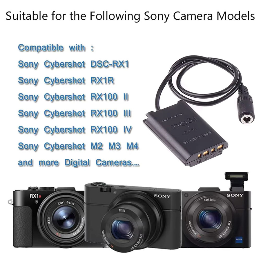 Sony Dummy-Akku DK-X1 NP-BX1 mit USB-Netzteil DC-Koppler in Schwarz für Sony DSC-RX1 DSC RX100 RX1R Kameras - Bild 4