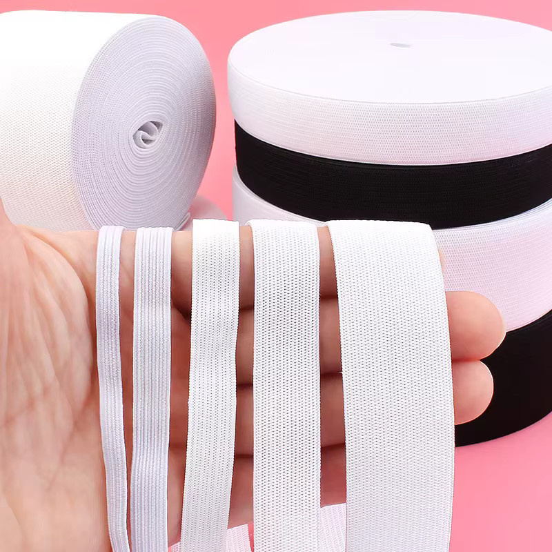 Meetee Bungee Cord Elastisches Gummiband für Masken und Haarband in Schwarz oder Weiß - Bild 3