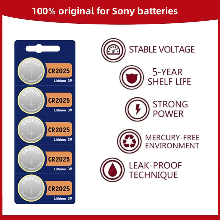 Sony CR2025 Lithium-Batterie 3V Knopfzelle in Silber - Bild 2
