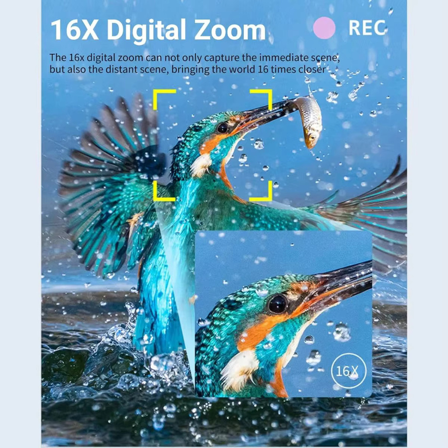 VIBRATITE Kompaktkamera in Schwarz mit Drehbildschirm für Full-HD-Videos und Fotos - Bild 5
