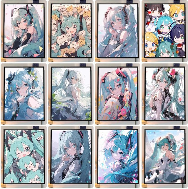 Diamantmalerei Hatsune Miku Anime Mosaik Set von KAYOU in Multicolour mit runden Diamanten für deine Heimdekoration - Bild 1