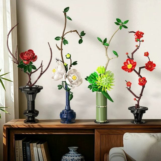 SEMBO BLOCK Blumen-Bausteine, Rosen-Topf-Modell, Bunt / Mehrfarbig - Bild 1