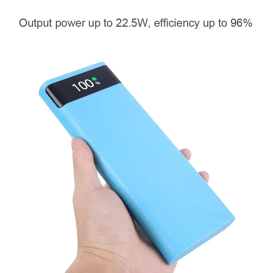 KEBIDUMEI Powerbank-Gehäuse für 8x 18650 Batterien, 22,5W Tragbarer Batteriehalter mit USB Typ-C Schnellladegerät, Schwarz - Bild 3