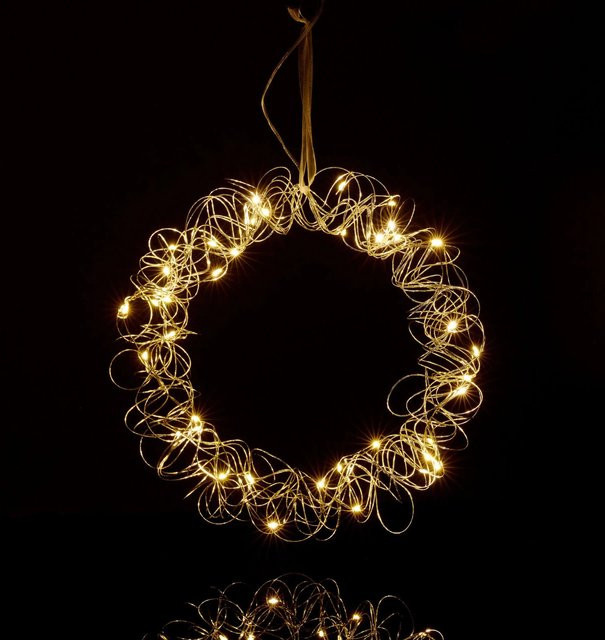 Relaxdays LED Lichtkranz aus Eisen in Silber mit warmweißem Licht, Durchmesser: 30 cm, Breite: 4 cm - Bild 1