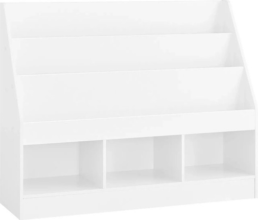 SoBuy Kinderregal KMB118-W Bücherregal mit 3 Ablagefächern für Spielzeug in Weiß, B/T/H: 80 x 30 x 100 cm
