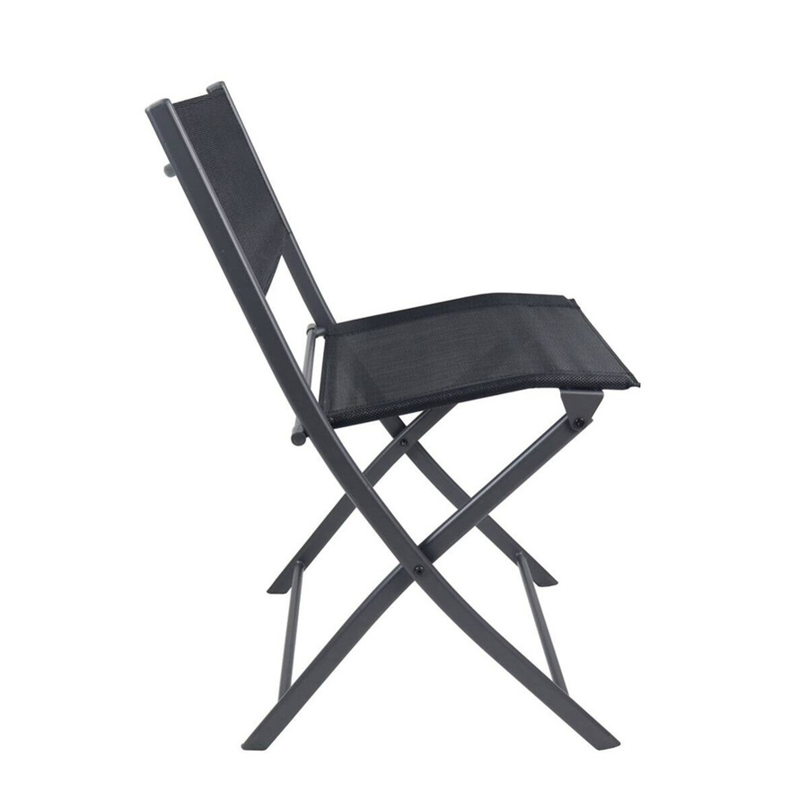 VCM 2er Set Klappstühle Sumila aus Metall mit Textilene Bezug in Schwarz B/H/T: 45 x 79 x 46 cm - Bild 2