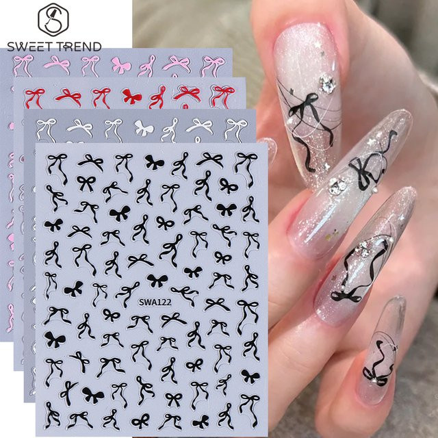 SWEET TREND Nagelaufkleber Schleifen, 4 Stück, Glänzend - Bild 1