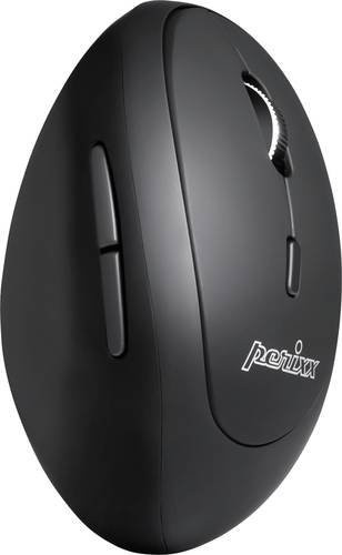 Perixx PERIMICE-819 Ergonomische Vertikale Maus mit Bluetooth und Funk, Schwarz, Wiederaufladbar, Silent Click, Multi-Device - Bild 1