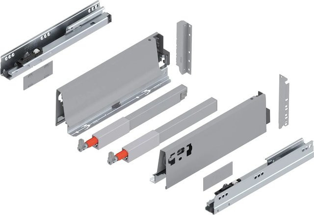 Blum D-Reling Tandembox antaro Vollauszug mit Blumotion Soft-Close, Grau, 1 Paar, Tiefe: 270 mm, Tragkraft: 30 kg - Bild 1