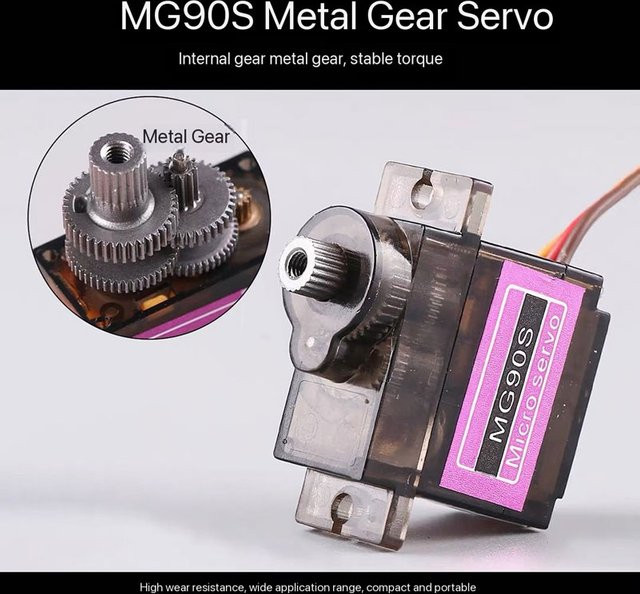 BANGSHE MG90S Servo für RC-Modellflugzeuge, Metall, 1-teiliges Set - Bild 1