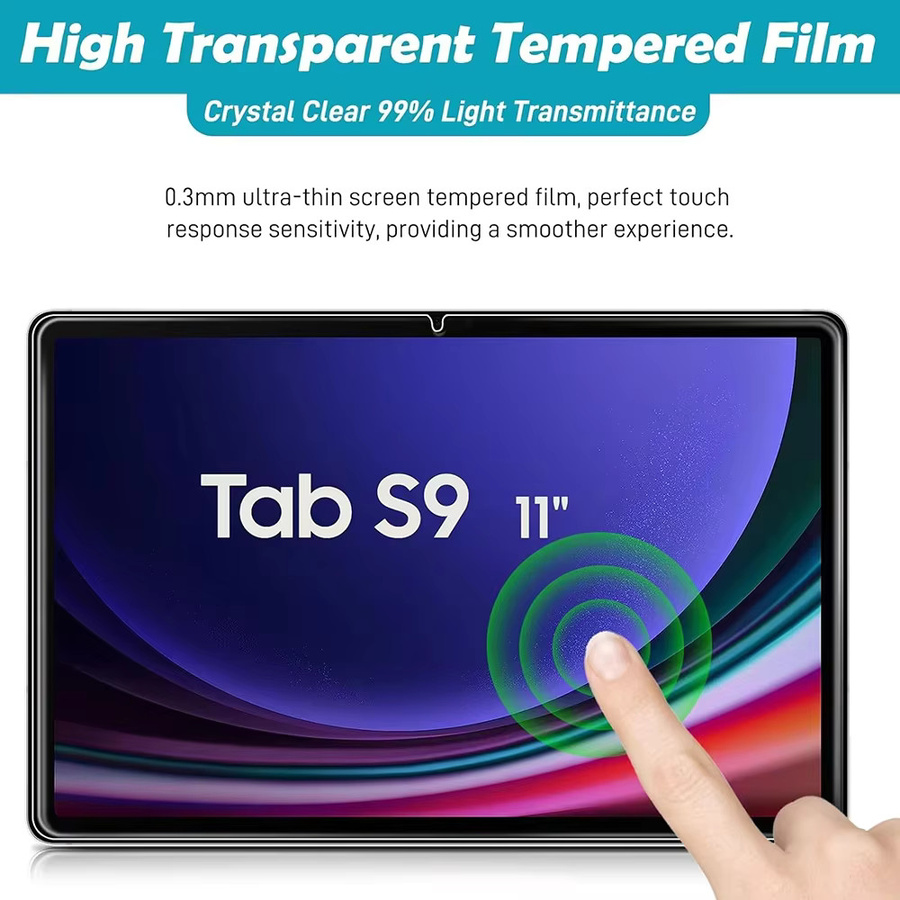 Samsung Galaxy Tab S9 11 Zoll Displayschutzfolie aus 9H gehärtetem Glas, transparent, Anti-Fingerprint HD-Schutz - Bild 5