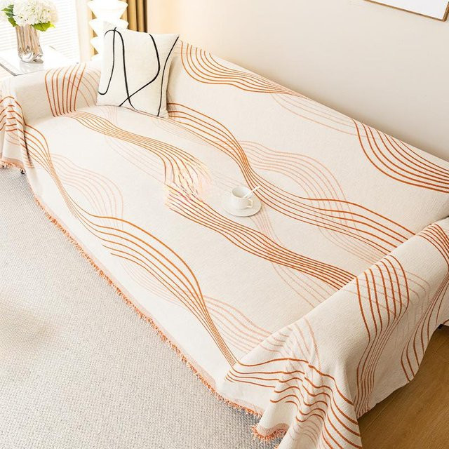 Super Six Chenille Sofabezug in schlichtem Design, warm und verdickt, B/T: 180 x 130 cm - Bild 1