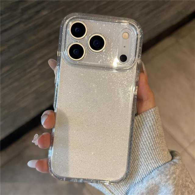 Transparente Bling Glitzer Schutzhülle mit Linsenschutz für Apple iPhone 17, 17Air, 17Pro, 17Pro Max – Stoßfeste Rüstungshülle in Transparent - Bild 1