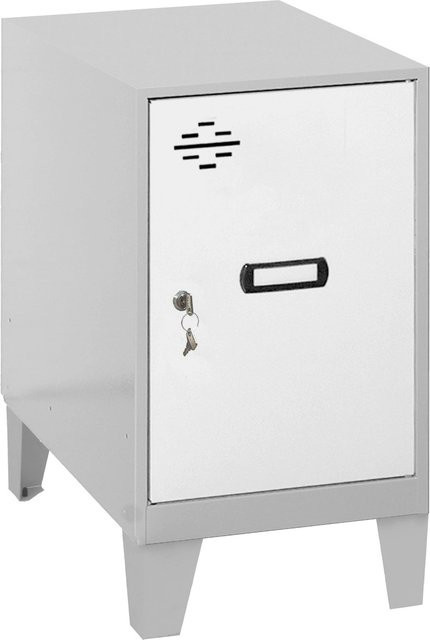 PROREGAL Schließfachwürfel AMEGO Spind mit Standfüßen, Weiß-Grau, H x B x T: 57,5 x 30 x 50 cm - Bild 1