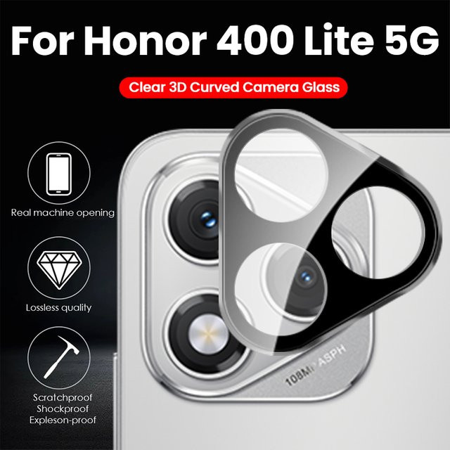 Honor 400 Lite 5G 3D gehärtete Glas Rückseiten-Objektivschutzfolie in Transparent - Bild 1
