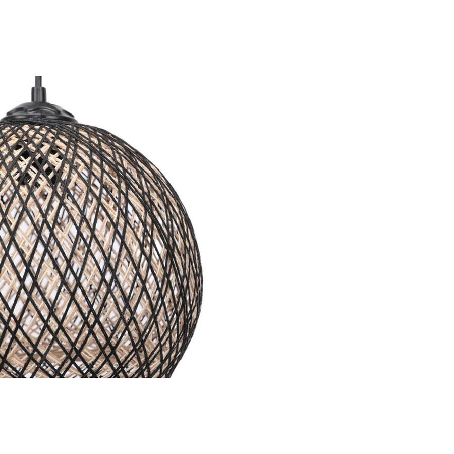 Opviq Pendelleuchte in Schwarz und Beige aus Jute und Metall mit E27 Fassung, B/H/T: 22 x 55 x 24 cm - Bild 3