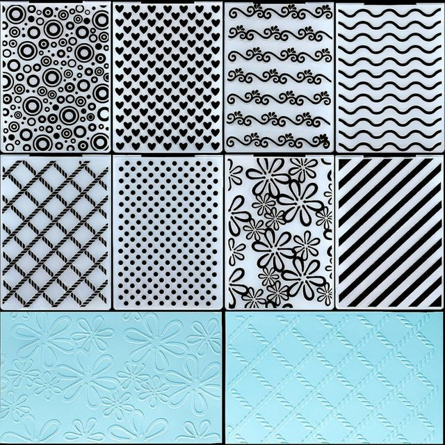 8 Stück Prägeordner Set mit Blumen-Motiven für Scrapbooking und DIY-Kartenherstellung in Schwarz aus Kunststoff - Bild 1