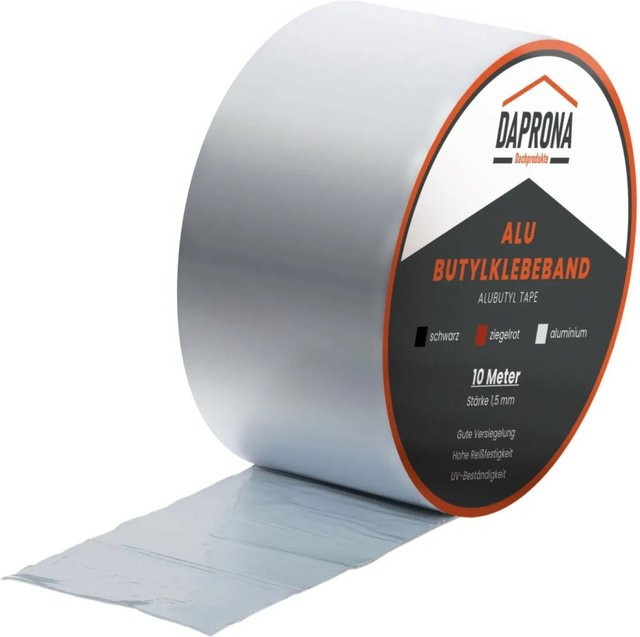 Daprona Butylband Reparaturband Dichtband wasserdicht in Silber, Breite: 75 mm, Länge: 10 m - Bild 1
