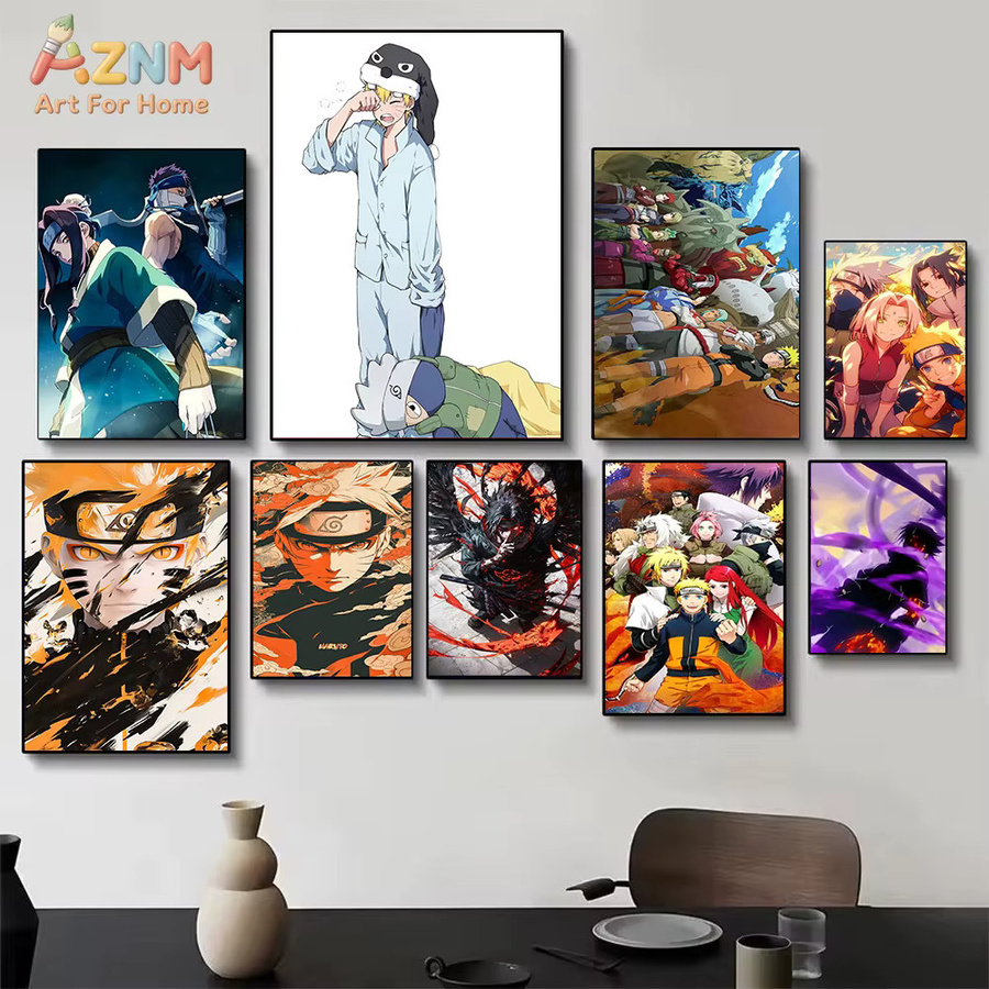 Kayou Naruto Anime Leinwandgemälde Team 7 Zabuza Haku Akatsuki Wandkunstdruck Mehrfarbig - Bild 3