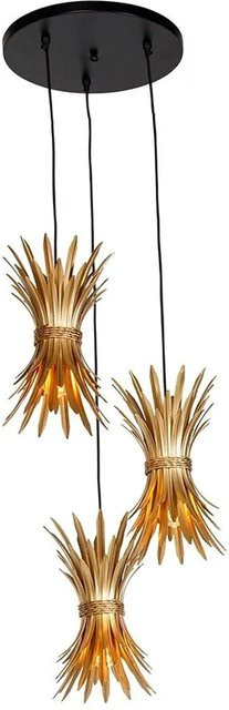 QAZQA Art Deco Hängelampe Wesley, 3-flammig, Gold, dimmbar, E27, Stahl - Bild 1