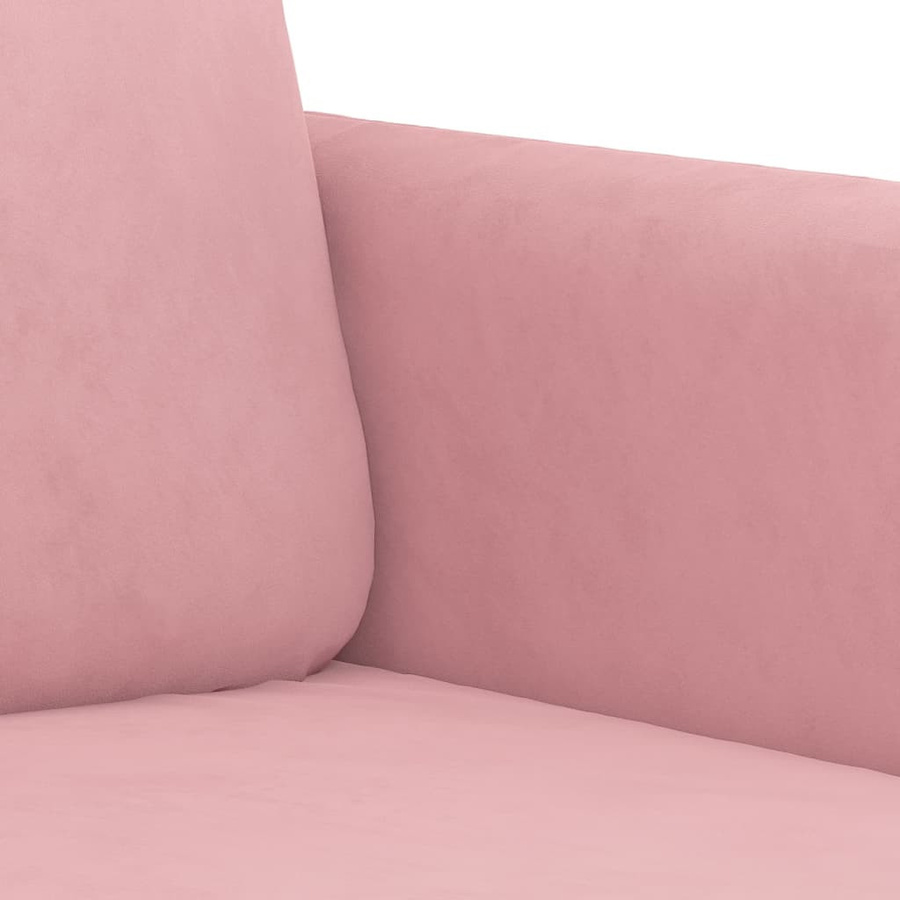 vidaXL 2-teilige Sofagarnitur aus Samt in Rosa mit Kissen und Armlehnen - Bild 2