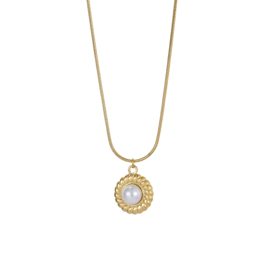 CARLIDANA Halskette und Ohrringe, Edelstahl, Gold, Perle, Damen - Bild 2