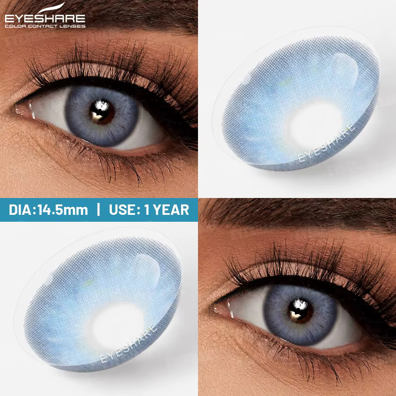 EYESHARE Bali-Gray farbige Kontaktlinsen Jahreslinsen, 2 Stück - Bild 2