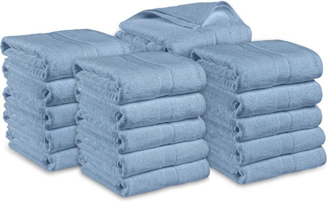 PULSIVA Duschtuch Mars Blau aus Baumwolle, 20er Packung, Breite: 70 cm, Länge: 140 cm - Bild 1
